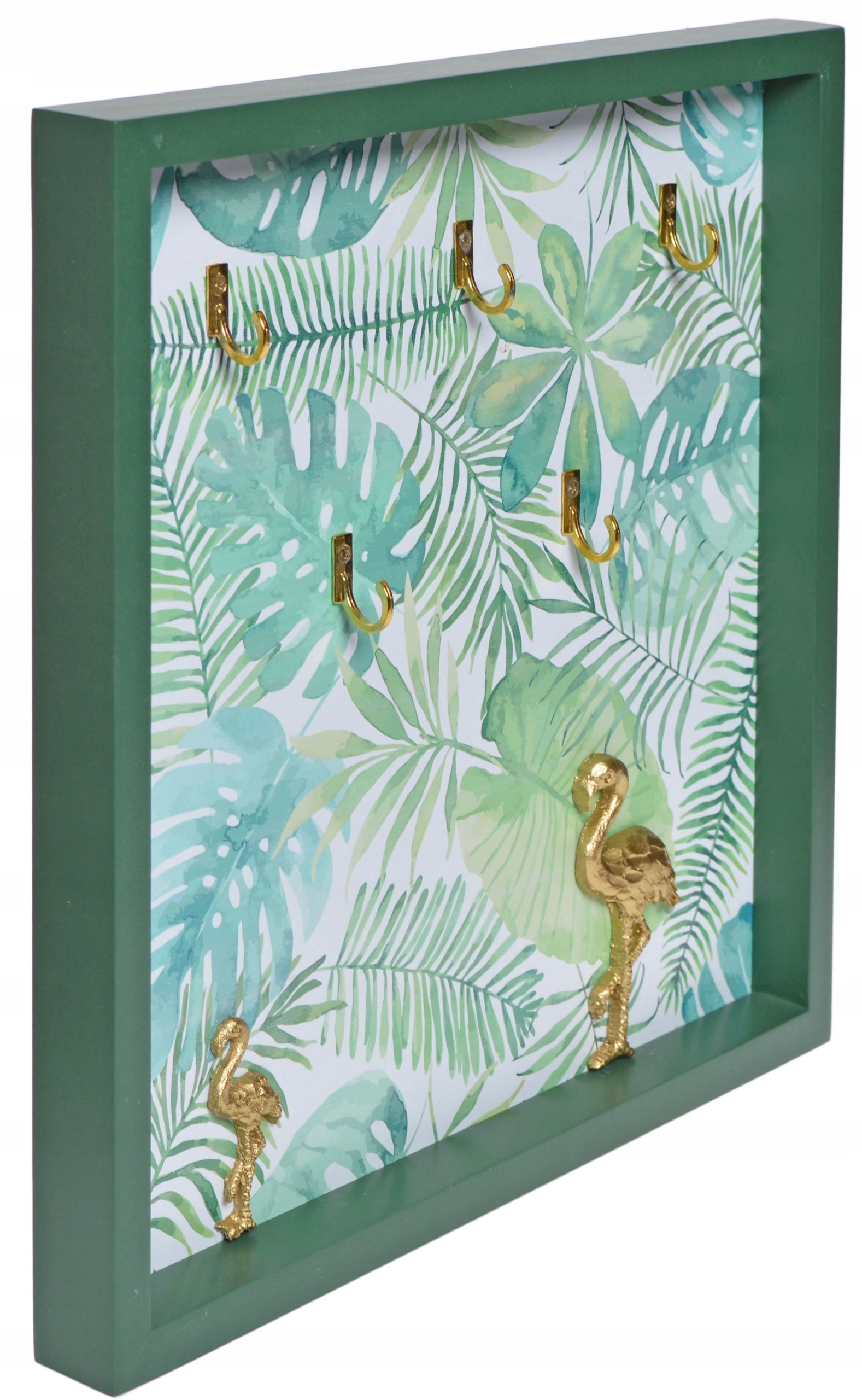 RAMKA NA KLUCZE W LIŚCIE ZE ZŁOTYM FLAMINGIEM Marka Ewax