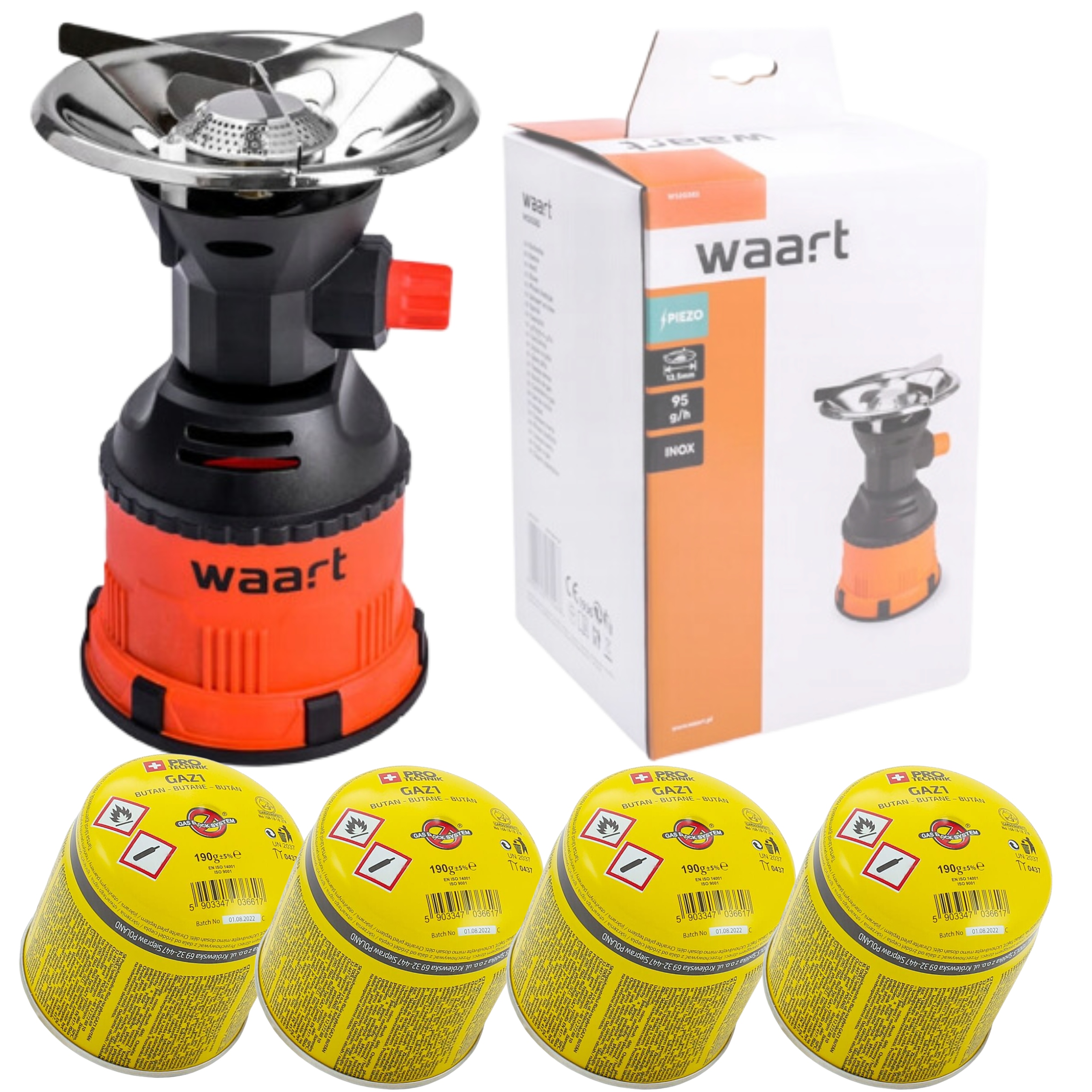 Turistický Plynový Kempovací Vařič Na Plyn S Piezo Zapalováním, 4 Kapsle, 190 G