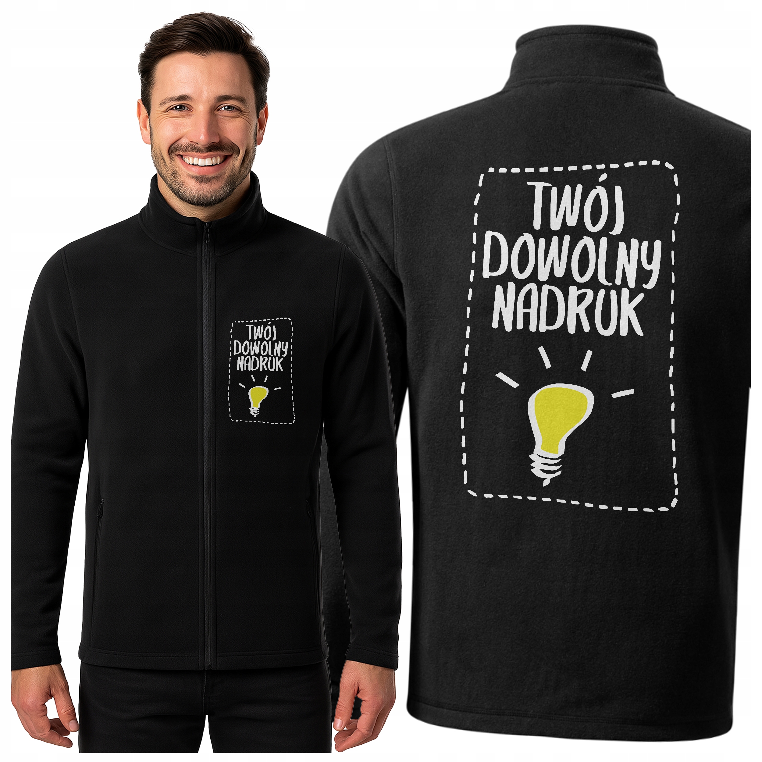 Polar Męski Firmowy Z Twoim Dowolnym Nadrukiem Zdjęcie Grafika Logo Ciepły