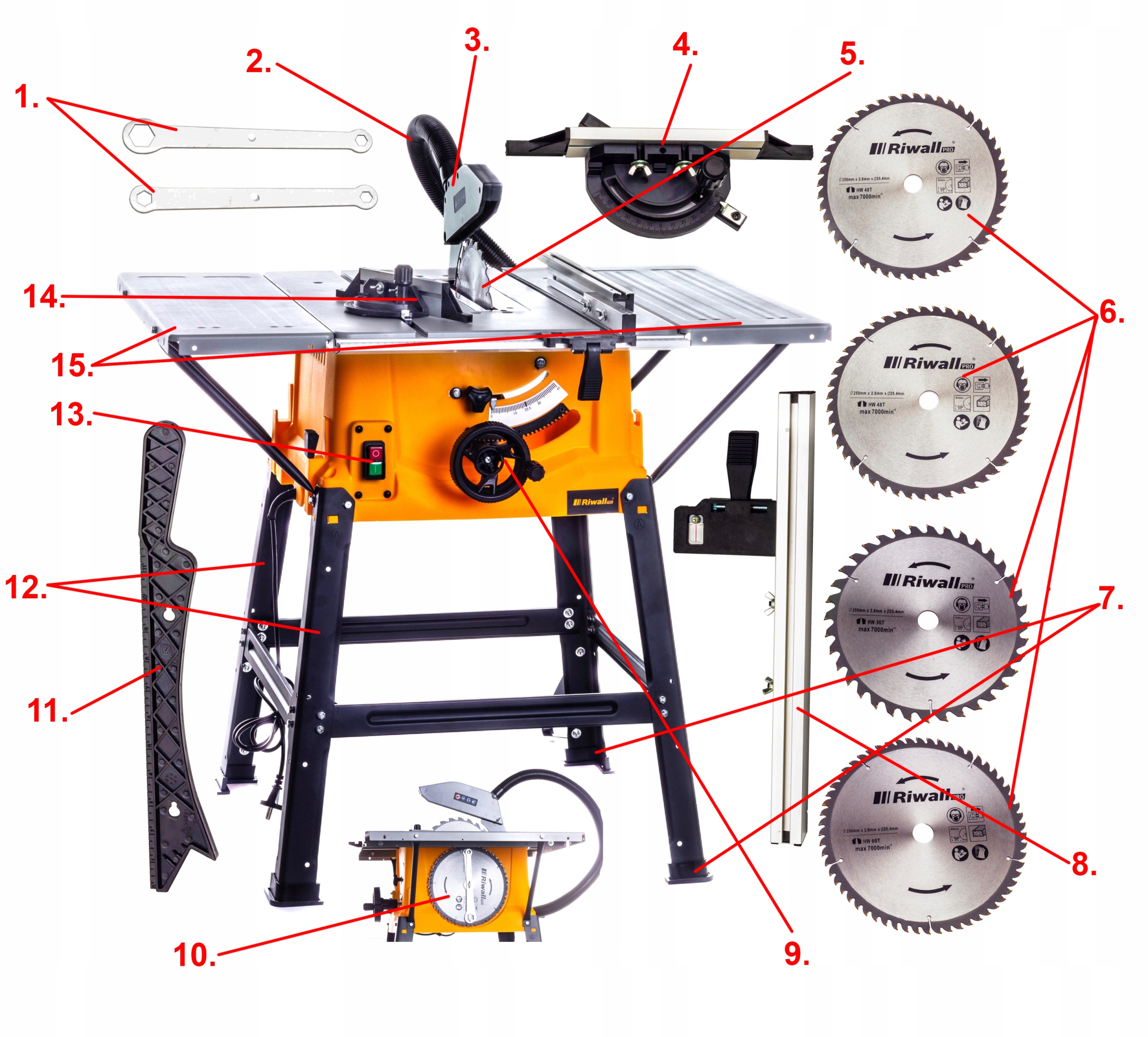 NAJMOCNIEJSZA KRAJZEGA PIŁA STOŁOWA PILARKA PRZECINARKA DO DREWNA RIWALL ST Stan opakowania oryginalne