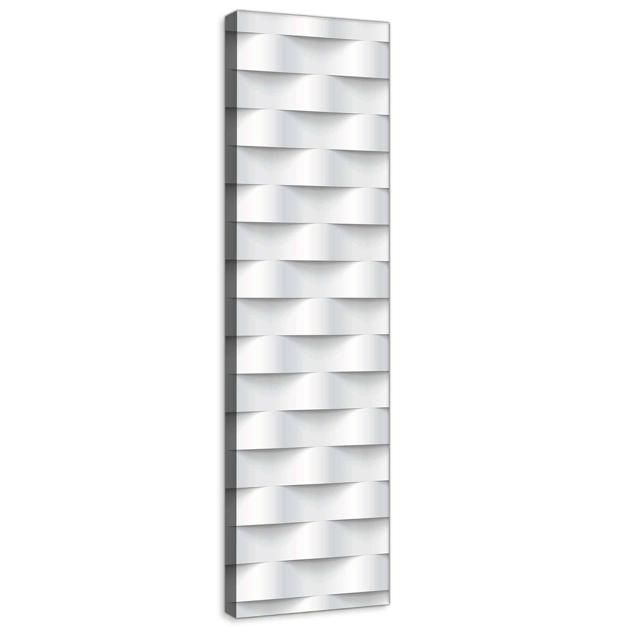 Obraz 45x145 Iluze 3D bílý reliéf stíny geometrie moderní minimalismus