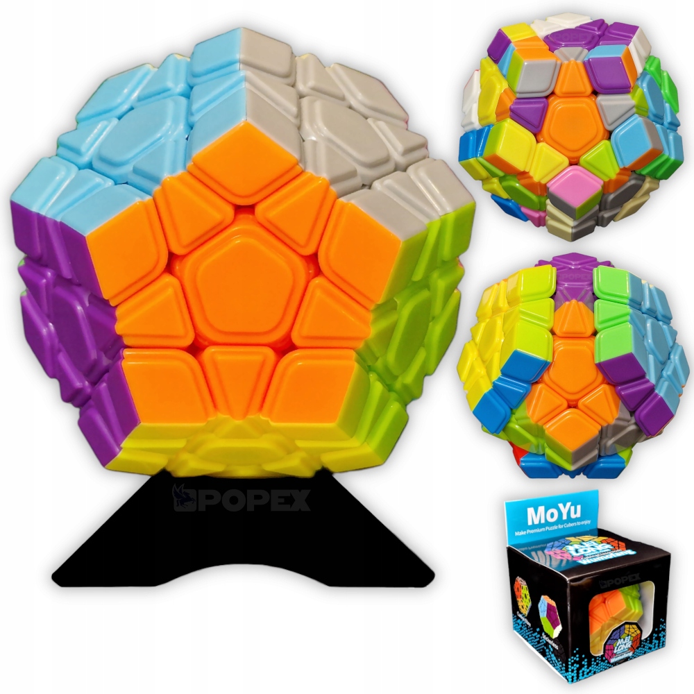 ORYGINALNA KOSTKA MOYU MEGAMINX DWUNASTOŚCIAN 3x3 TRUDNA + PODSTAWKA GRATIS