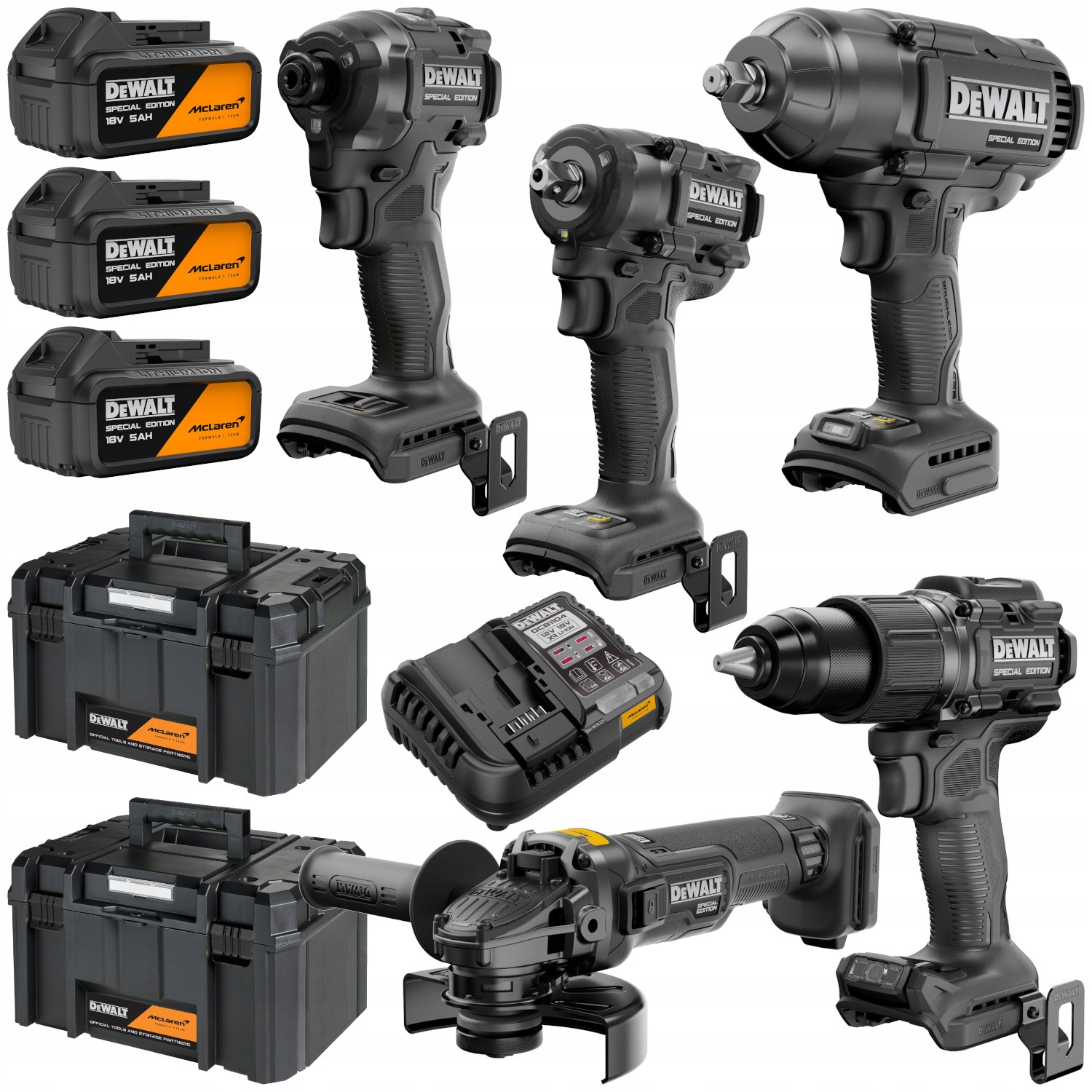 Zestaw 18V Klucz wkrętarka zakrętarka szlifierka Dewalt McLaren DCK5222MP3T
