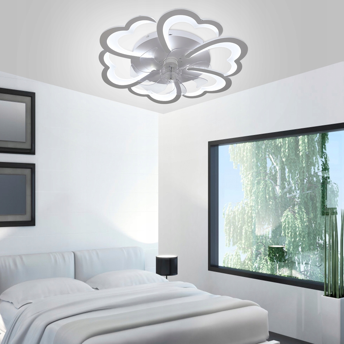 LAMPA LED 85W SUFITOWA Z WENTYLATOREM WIATRAK PILOTEM, ŚCIEMNIANA ŻYRANDOL Liczba punktów światła 1