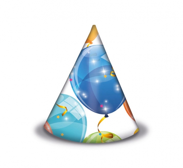 

Czapeczki papierowe Kolorowe balony 6szt Baloniki