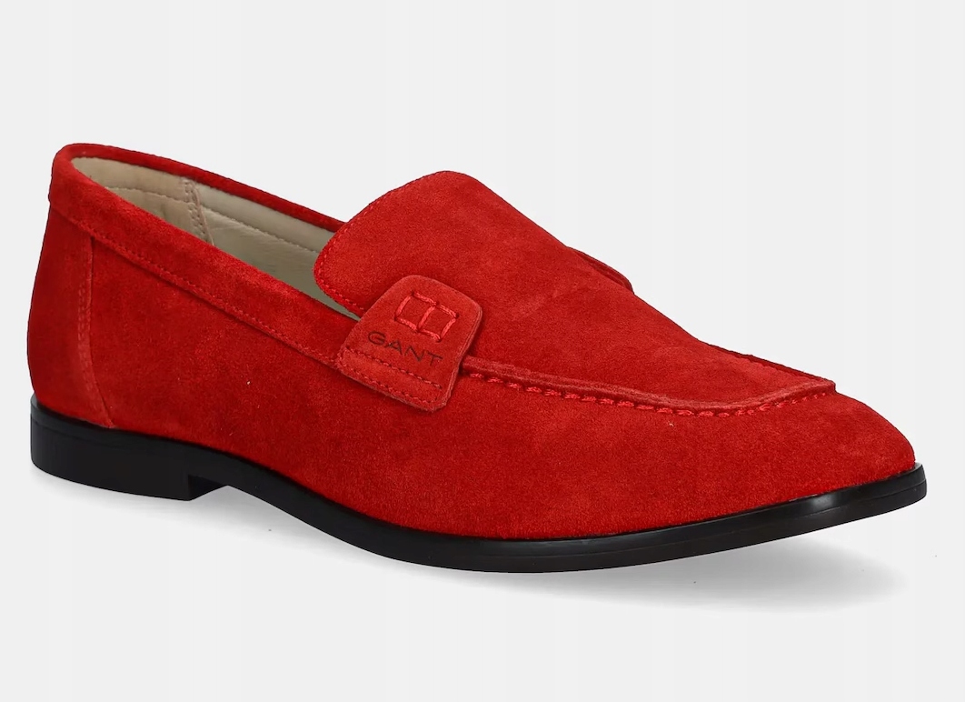 Gant dámské semišové mokasíny Gimble červené barvy na plochém podpatku r41