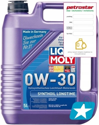 LIQUI MOLY SYNTHOIL LONGTIME 0W30 5L - 8977