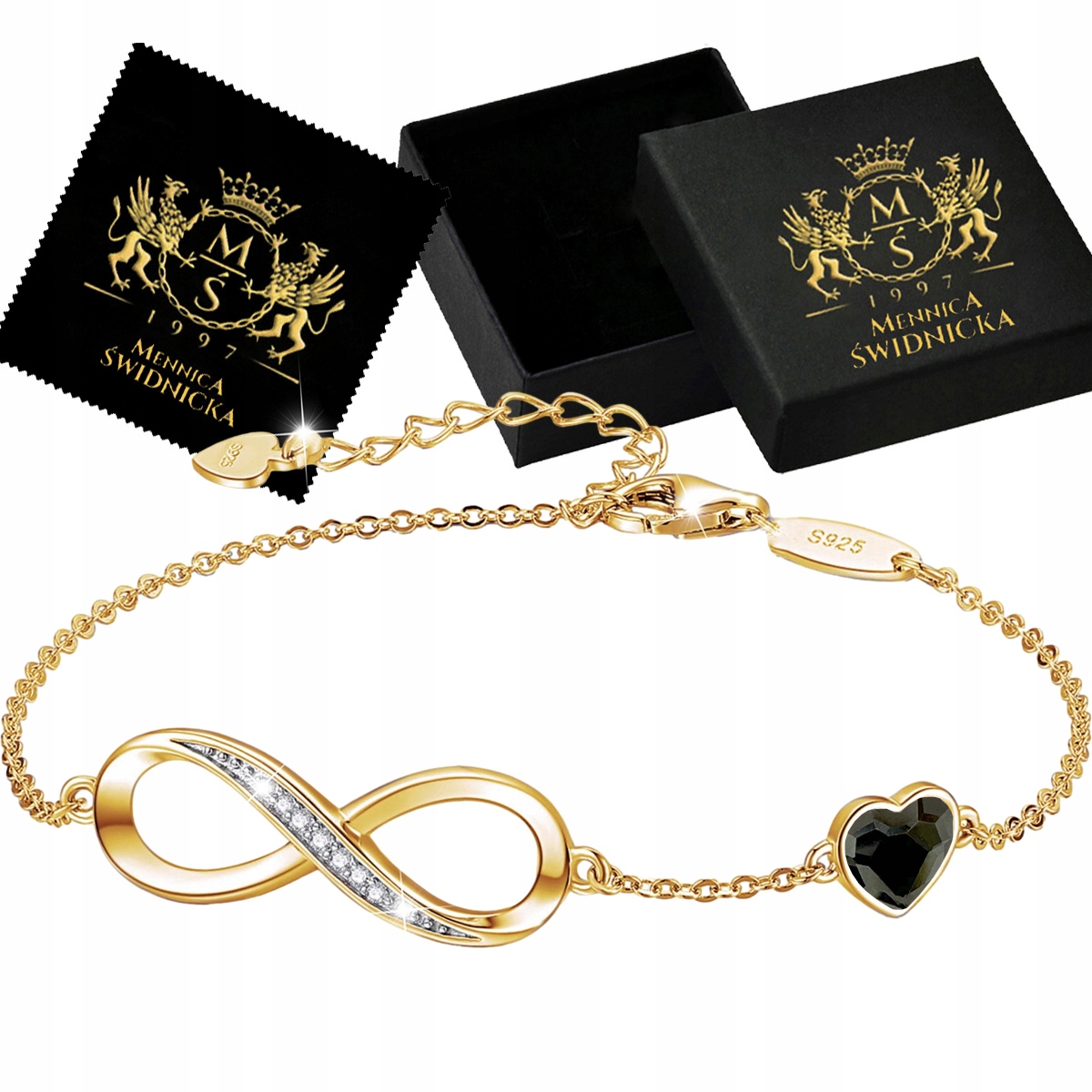 Zlatý náramek Stříbro 925 Dámský jako Dárek pro dceru Nekonečno