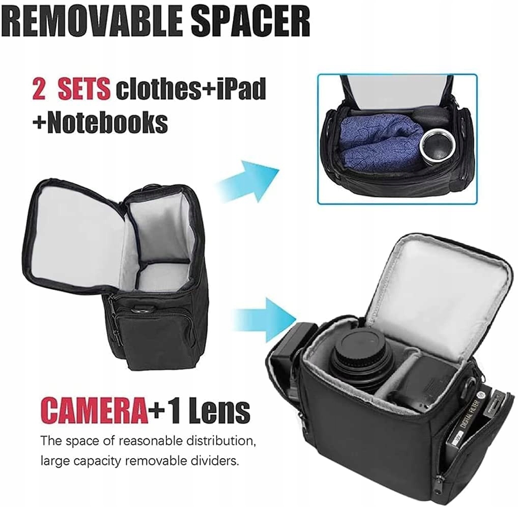 CWATCUN Torba Na Aparat SLR DSLR Wodoodporna dla Canon Nikon Sony — miniatura 3