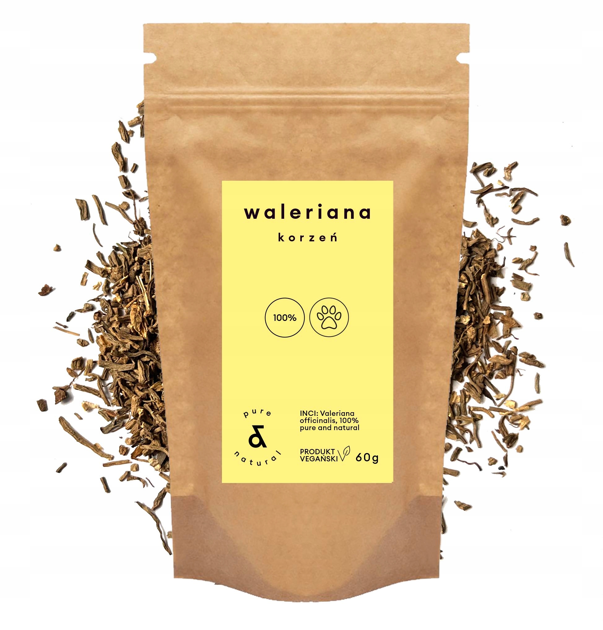 Levně Přírodní Valeriana pro kočky kořen 60 g Velká Porce!! relax zábava