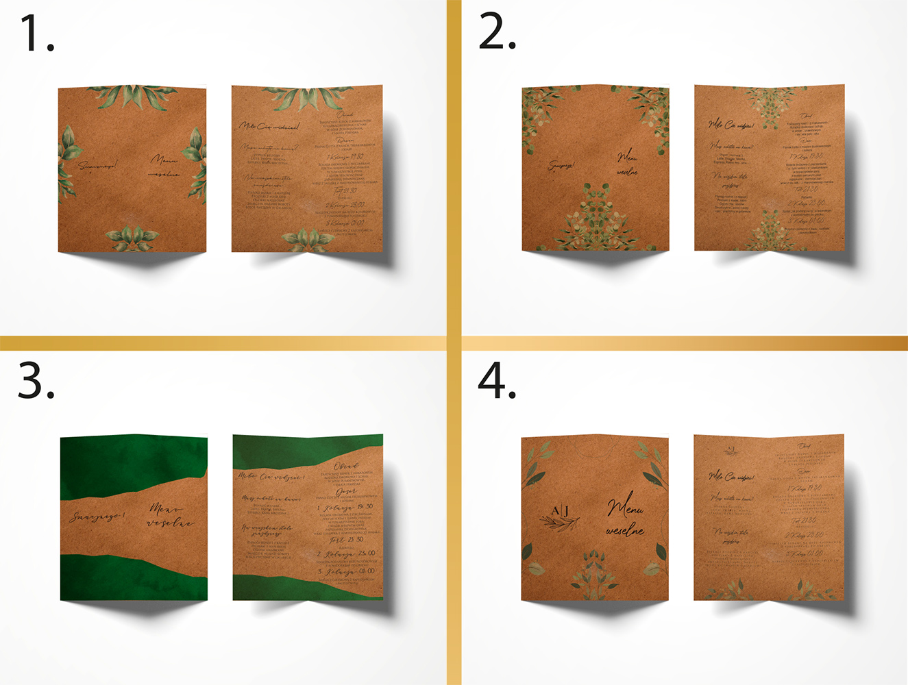 Menu weselne, papier eko Marka bez marki