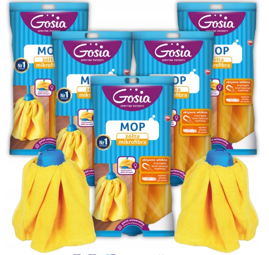 Gosia Mop z mikrovlákna Žlutý Univerzální závit, Efektivní čištění