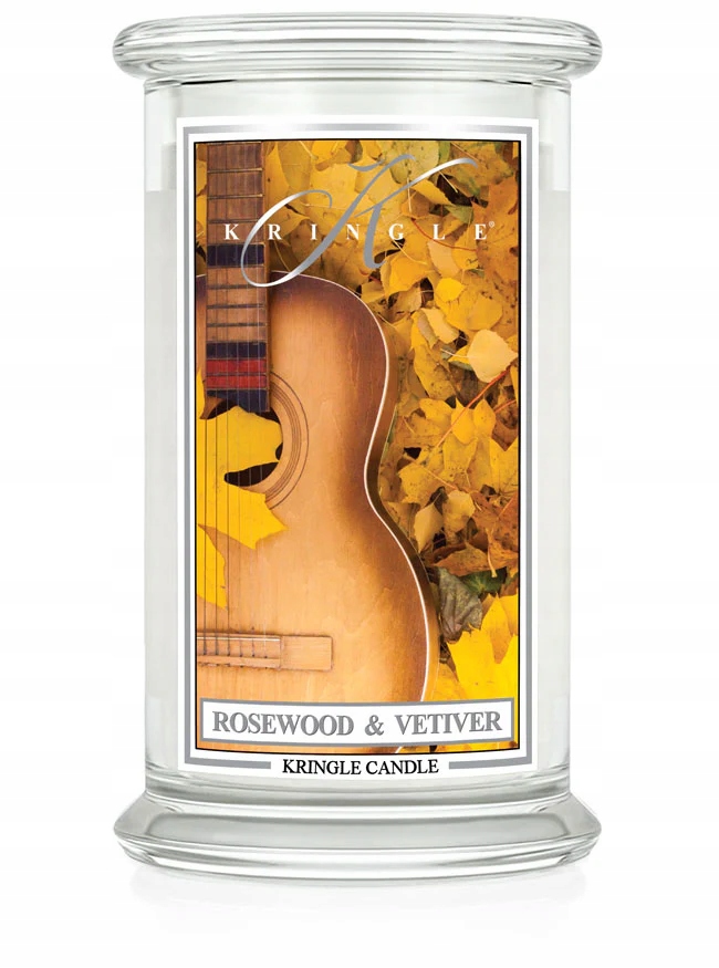 Rosewood & Vetiver – Kringle Candle – velká svíčka se dvěma knoty (624 g)