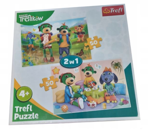 

Puzzle 2w1 Trefl 2x50 el. Rodzina Treflików 4+