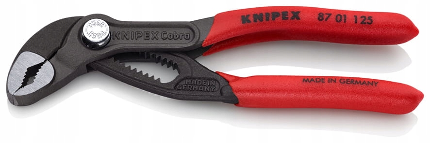 Szczypce nastawne "Cobra" do rur, rękojeści Pcw Knipex 87 01 125