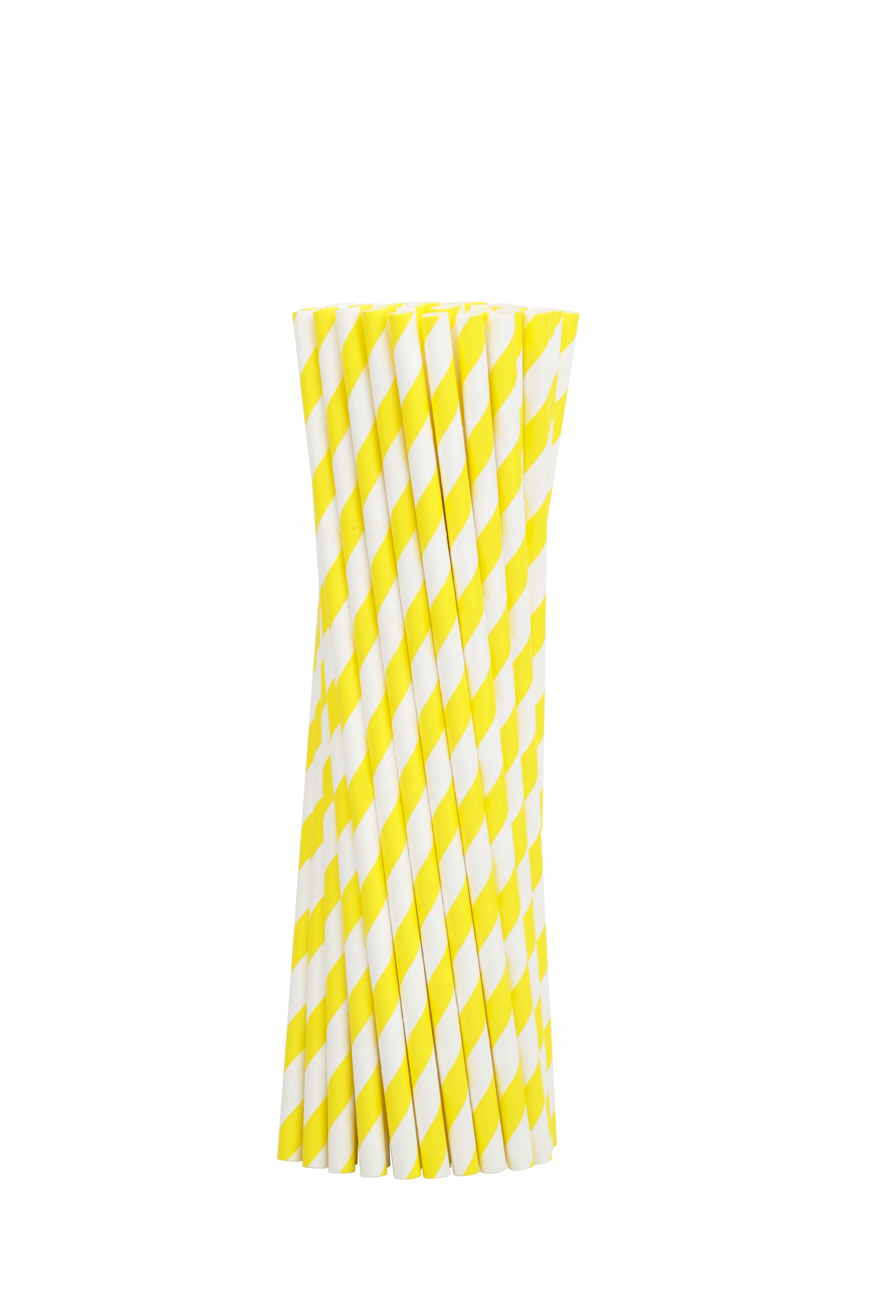 

Słomki papierowe eko żółte paski 195x8mm 100szt