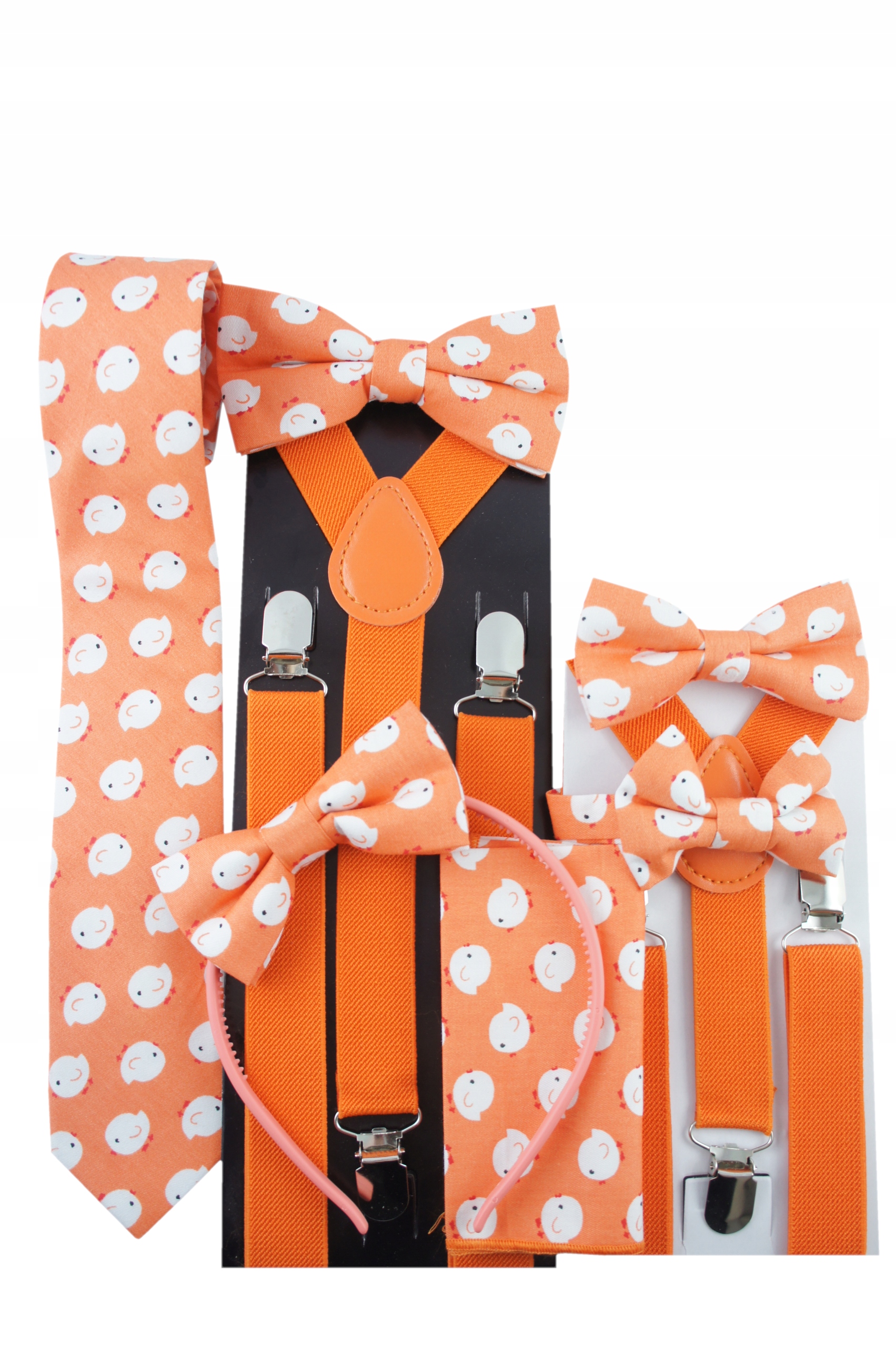 POMARAŃCZOWE szelki GŁADKIE 120-200cm WZROSTU Kolor pomarańczowy