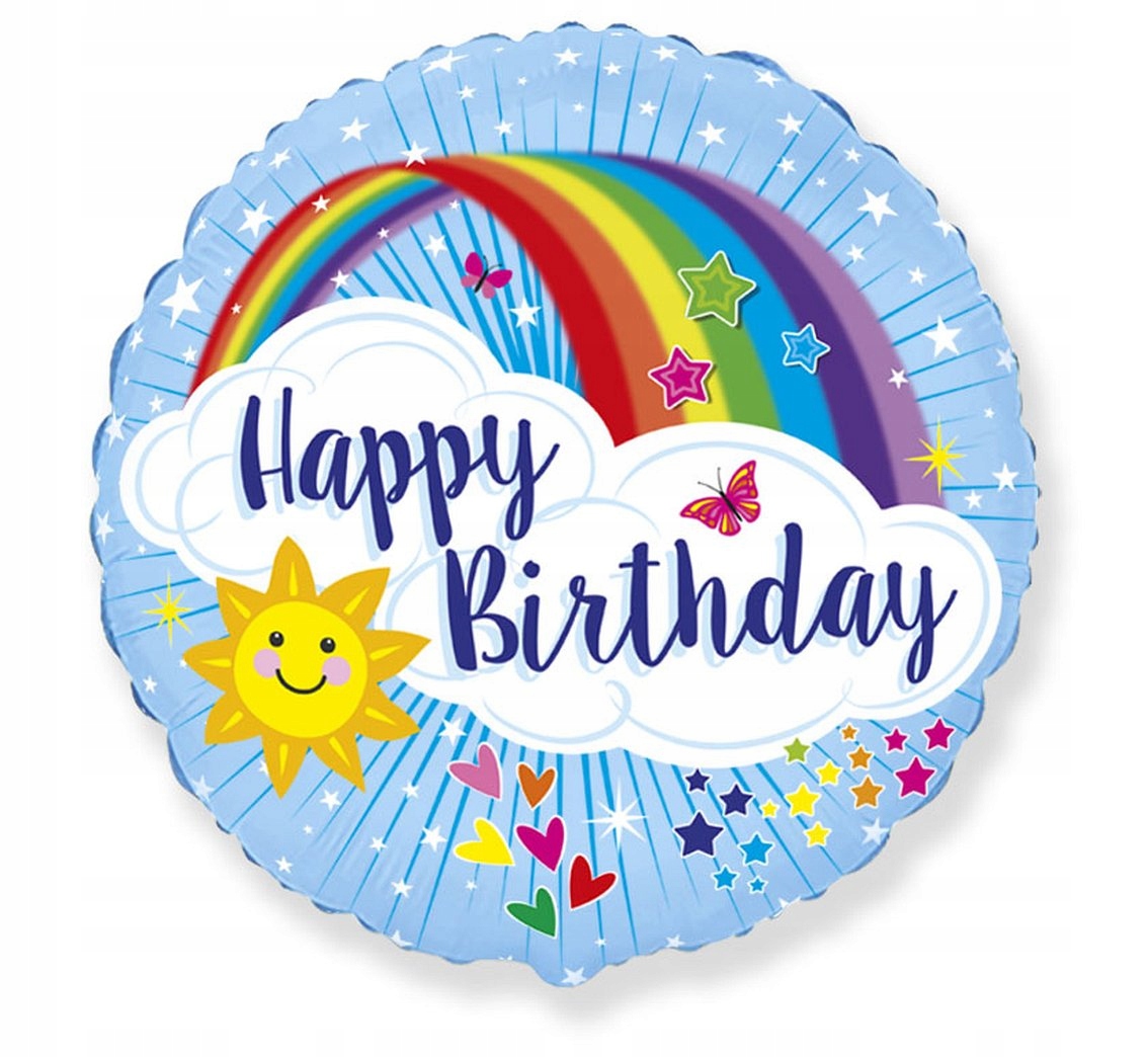 

Balon foliowy 18 cali Fx - Happy Birthday z tęczą