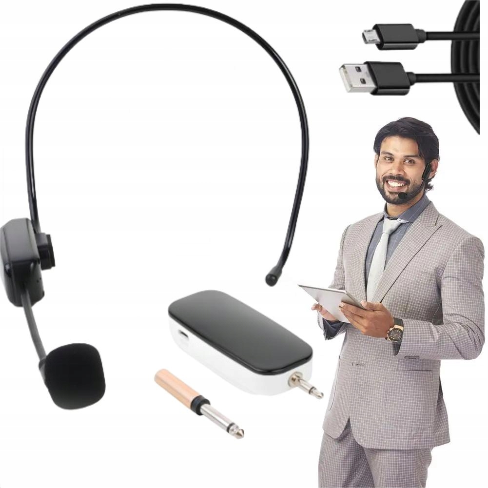 BEZPRZEWODOWY PROFESJONALNY MIKROFON NAGŁOWNY SYSTEMY