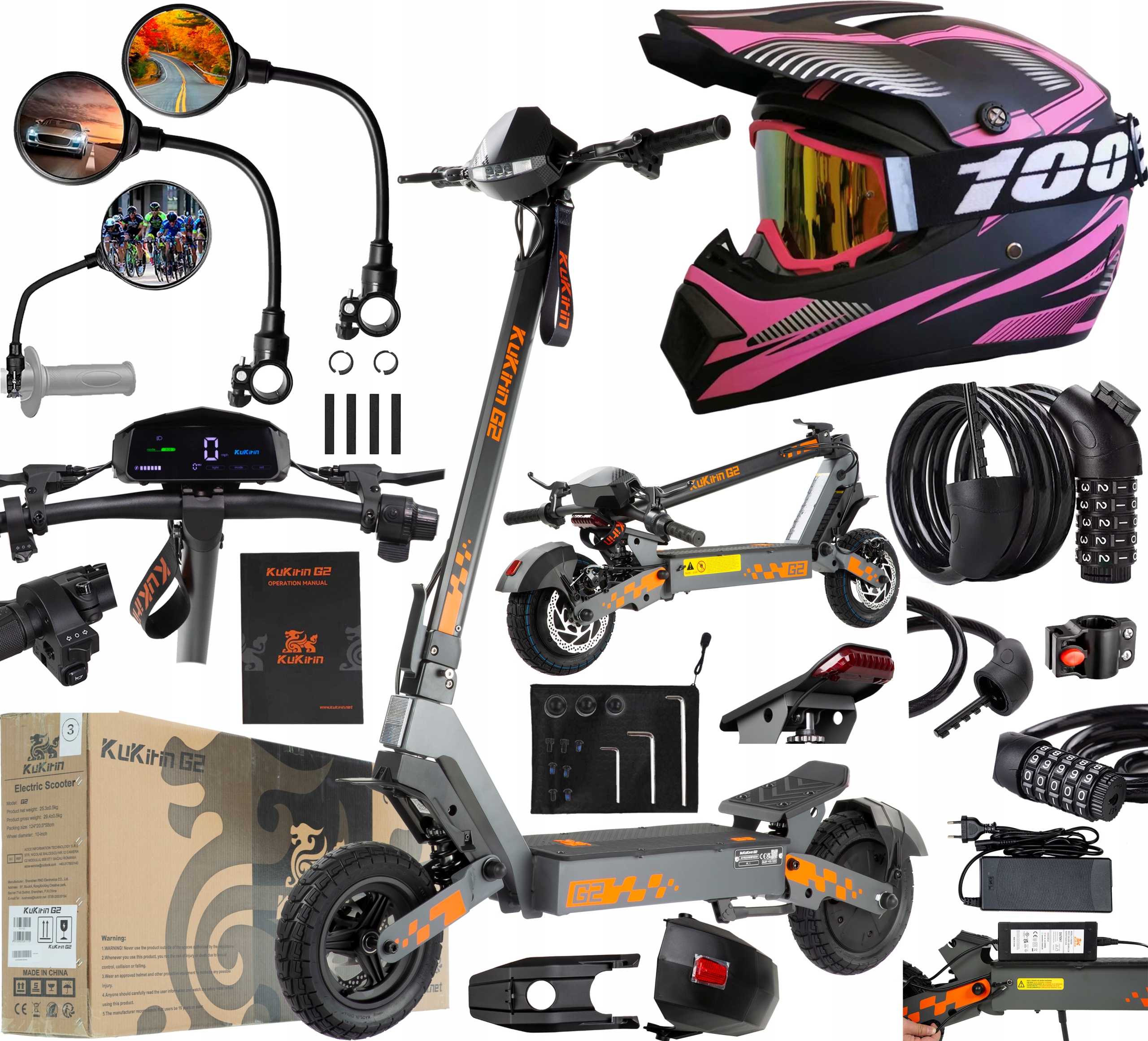 2026 KuKirin G2 elektrická vozidla 800W 45KM/H 48V 15Ah 55KM 10" +Dárek