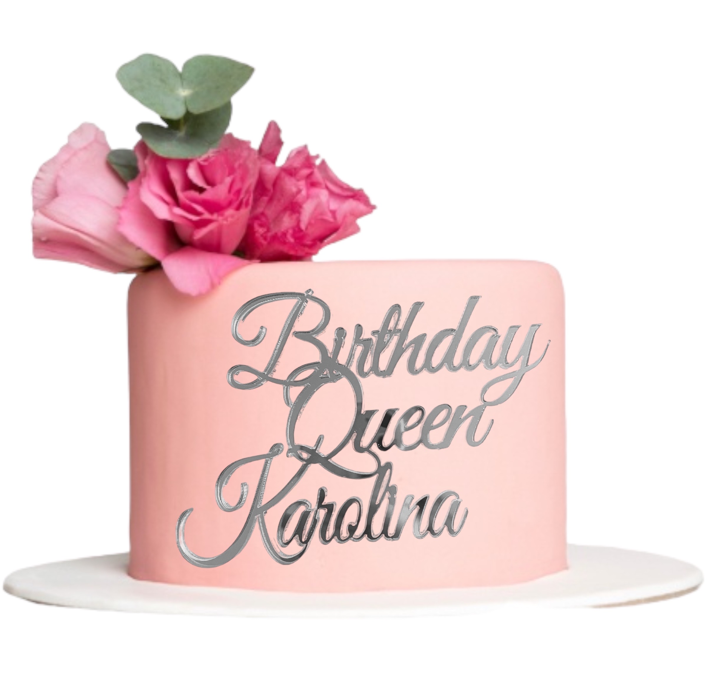 Topper NA BOK TORTU BIRTHDAY QUEEN + IMIE srerbny Stan opakowania oryginalne