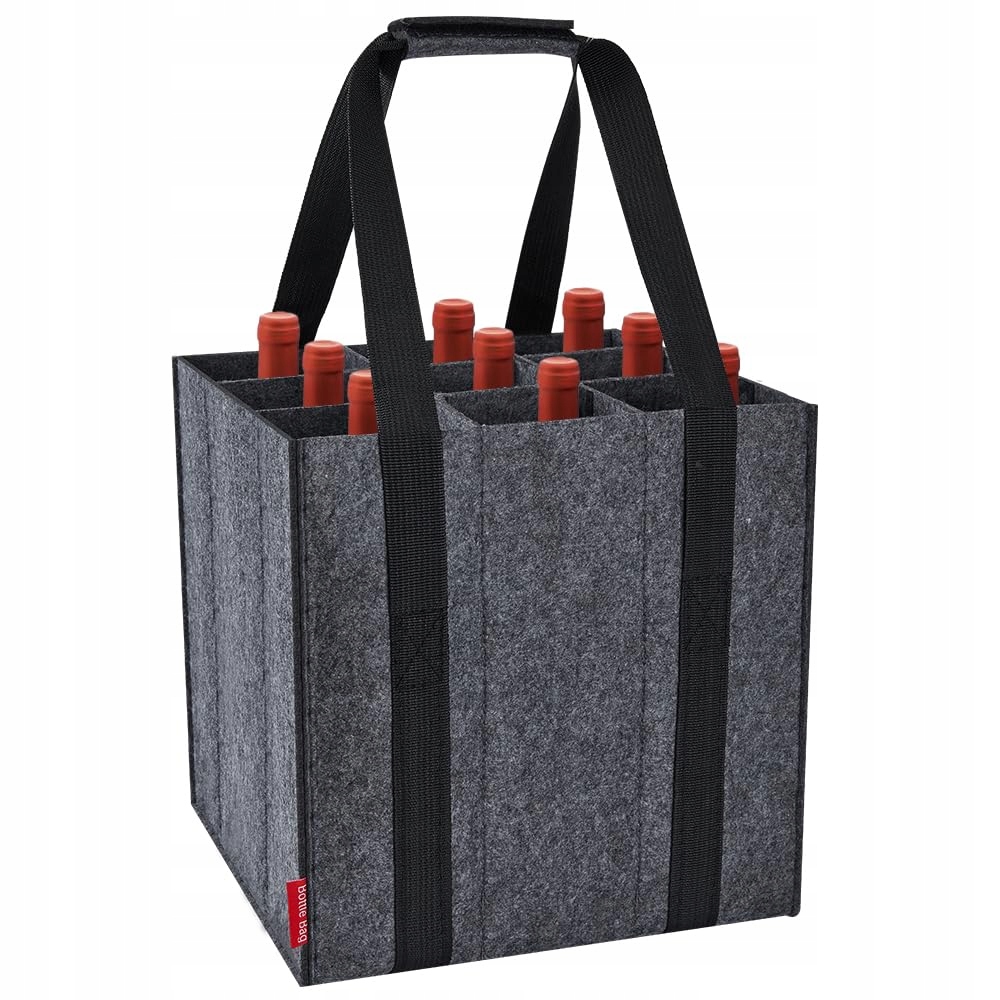 Elegantní taška na láhev vína z plsti 1,5L, šedá