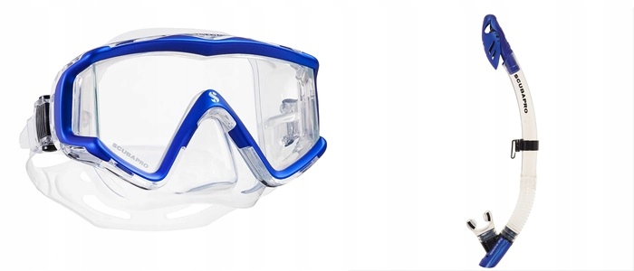 Maska do nurkowania z rurką Scubapro Crystal Vu & Spectra Dry niebieski