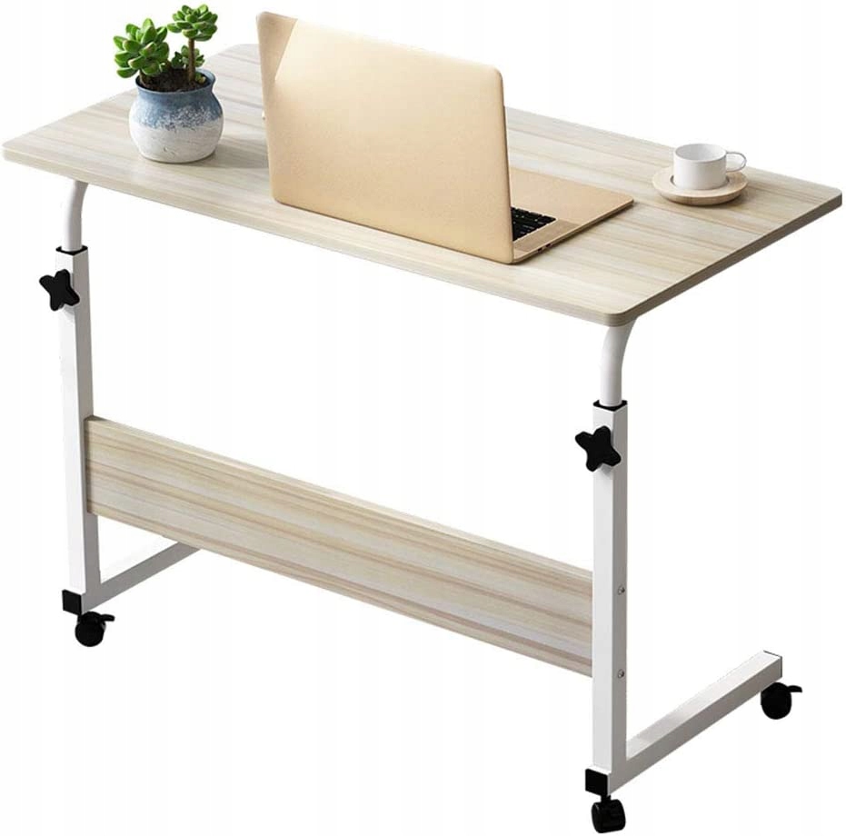 Mobilní Psací Stůl Na Kolečkách Pod Notebook Tablet 80X40 CM Světle Hnědý