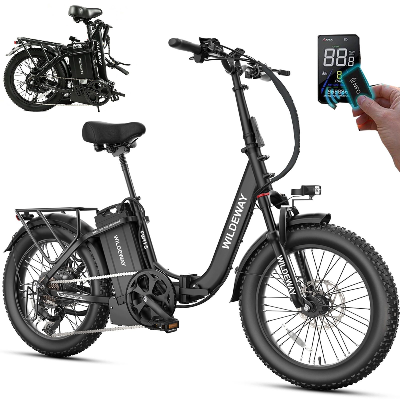 20''Foldable Urban Commuter E-Bike 250W 1680Wh 25KM/H 160KM+NFC 2026 nowy