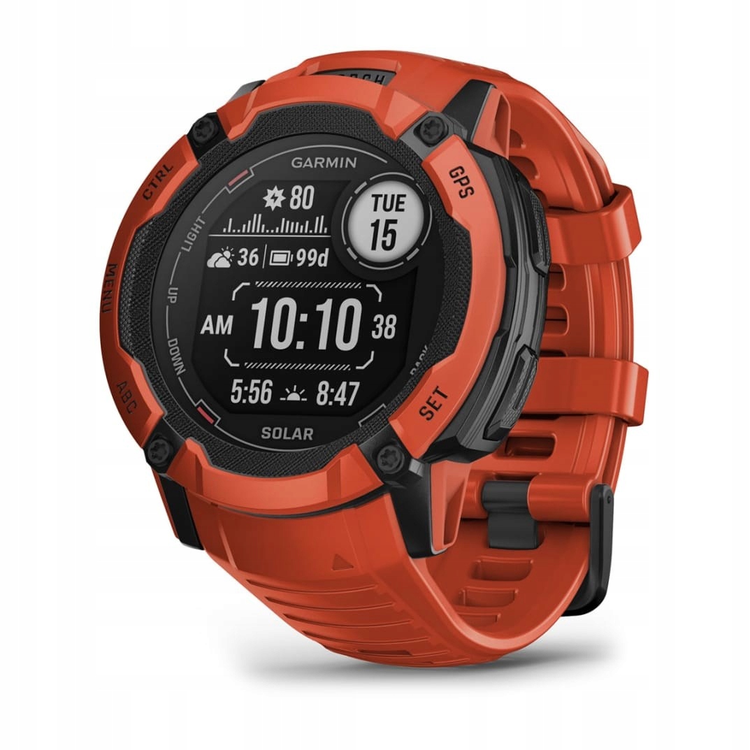 Pánske inteligentné hodinky Garmin Instinct 2X Solar 1,1" Gps Nfc Gyroskop Červený