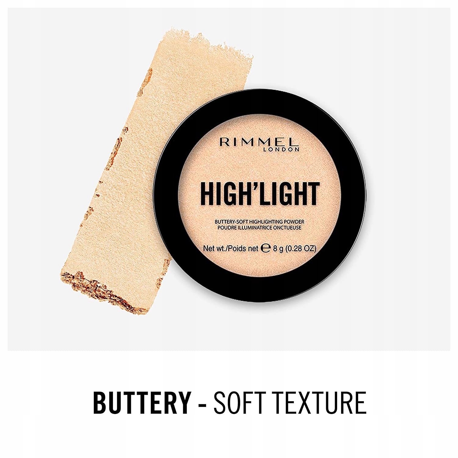 Rimmel High'light Kompaktowy Rozświetlacz do Twarzy 001 Sparkling Wine 8 g Rodzaj paleta rozświetlaczy