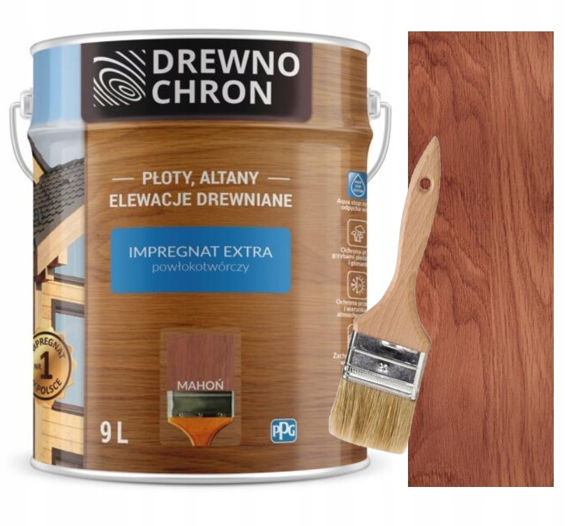 

Drewnochron Impregnat Extra 9L Mahoń Pędzel
