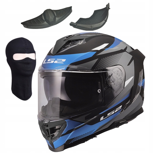 LS2 FF818 Storm III Komai Black Blue športová integrálna prilba s mixom L