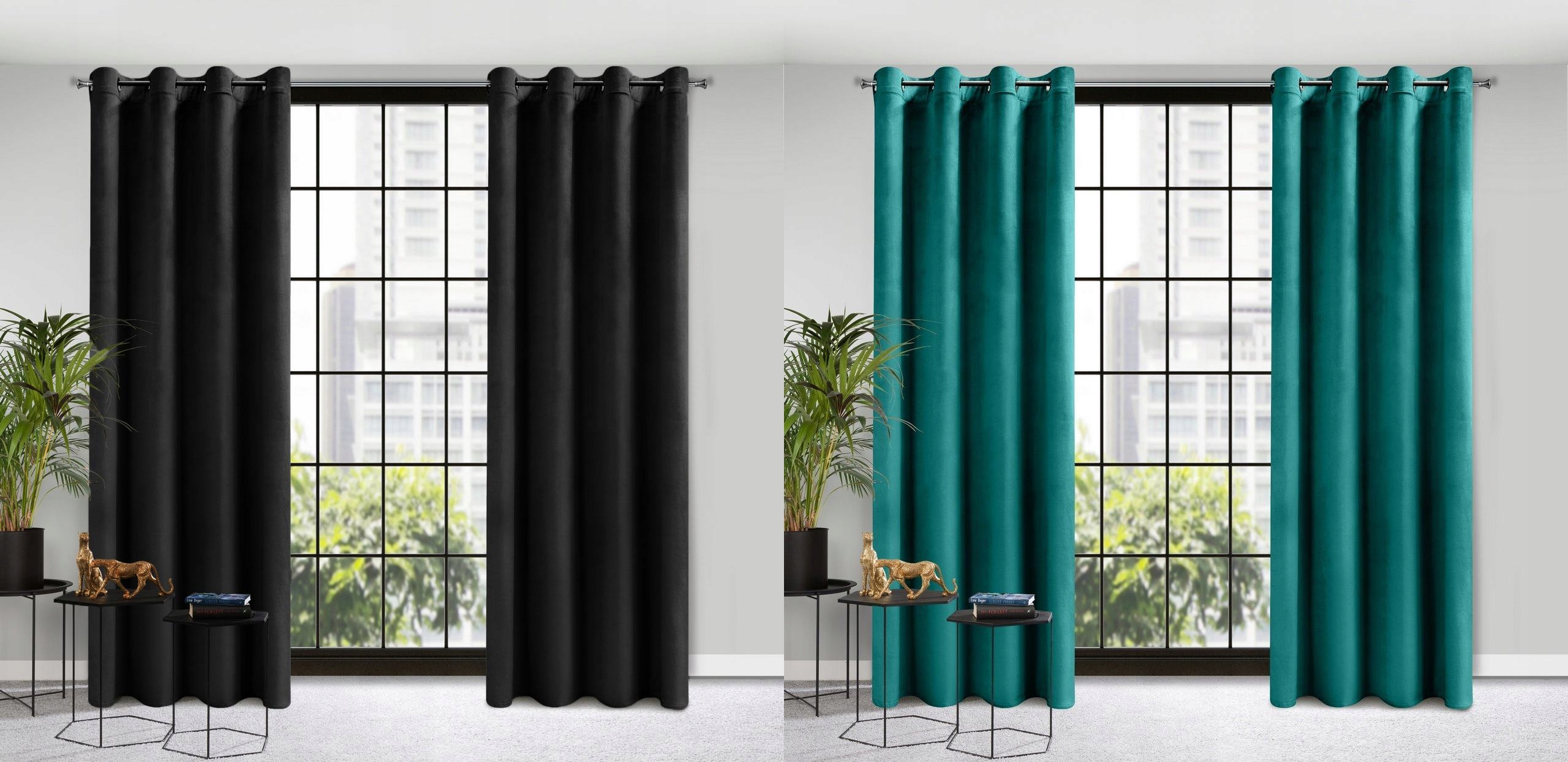 GOTOWE ZASŁONY WELUROWE ZACIEMNIAJĄCE NA PRZELOTKACH 140X250 ZASŁONA WELUR Stan opakowania oryginalne