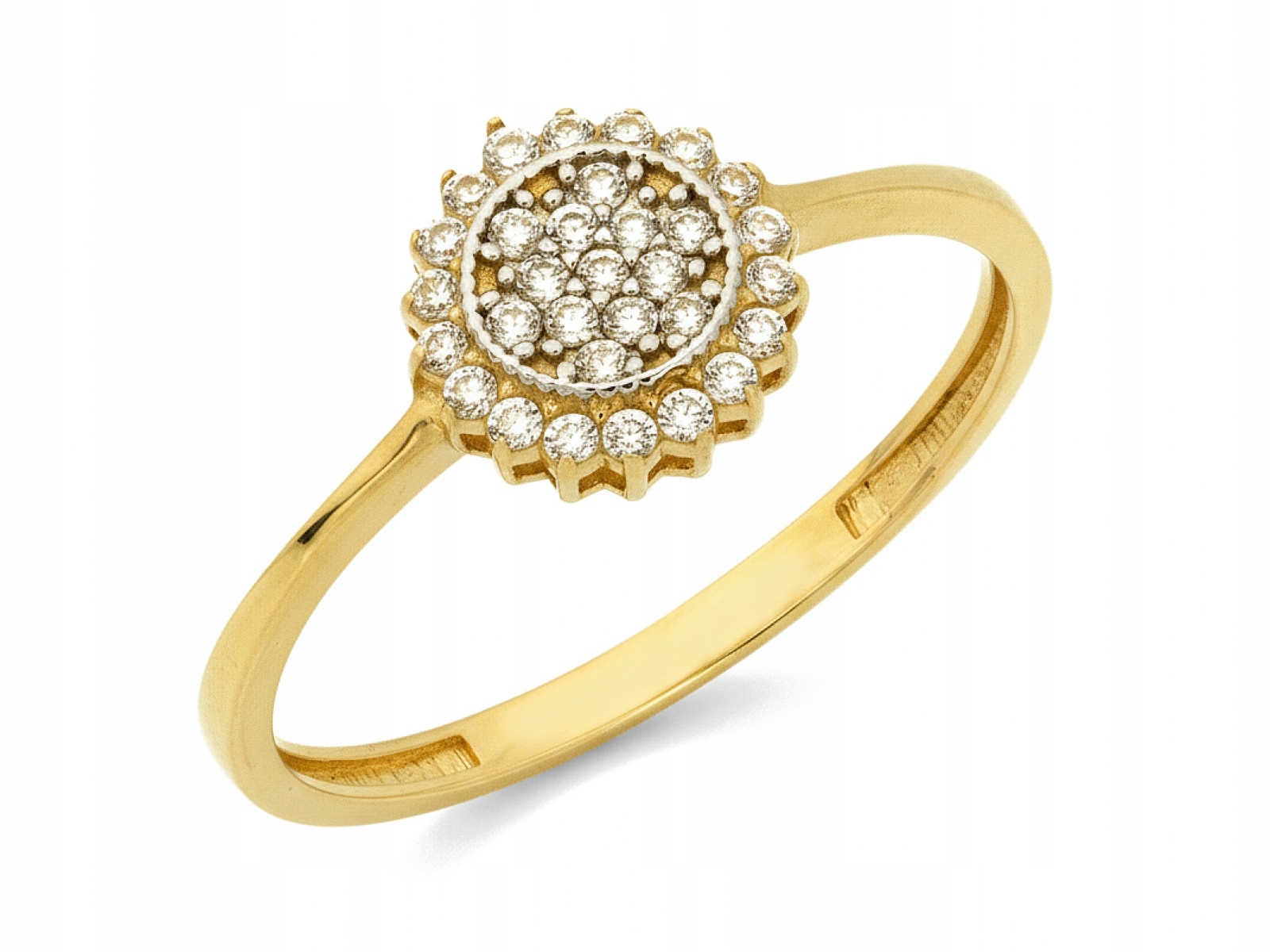 Zlatý prstýnek 585 s Bílými zirkony, květ r13 Květinka 1.15 g