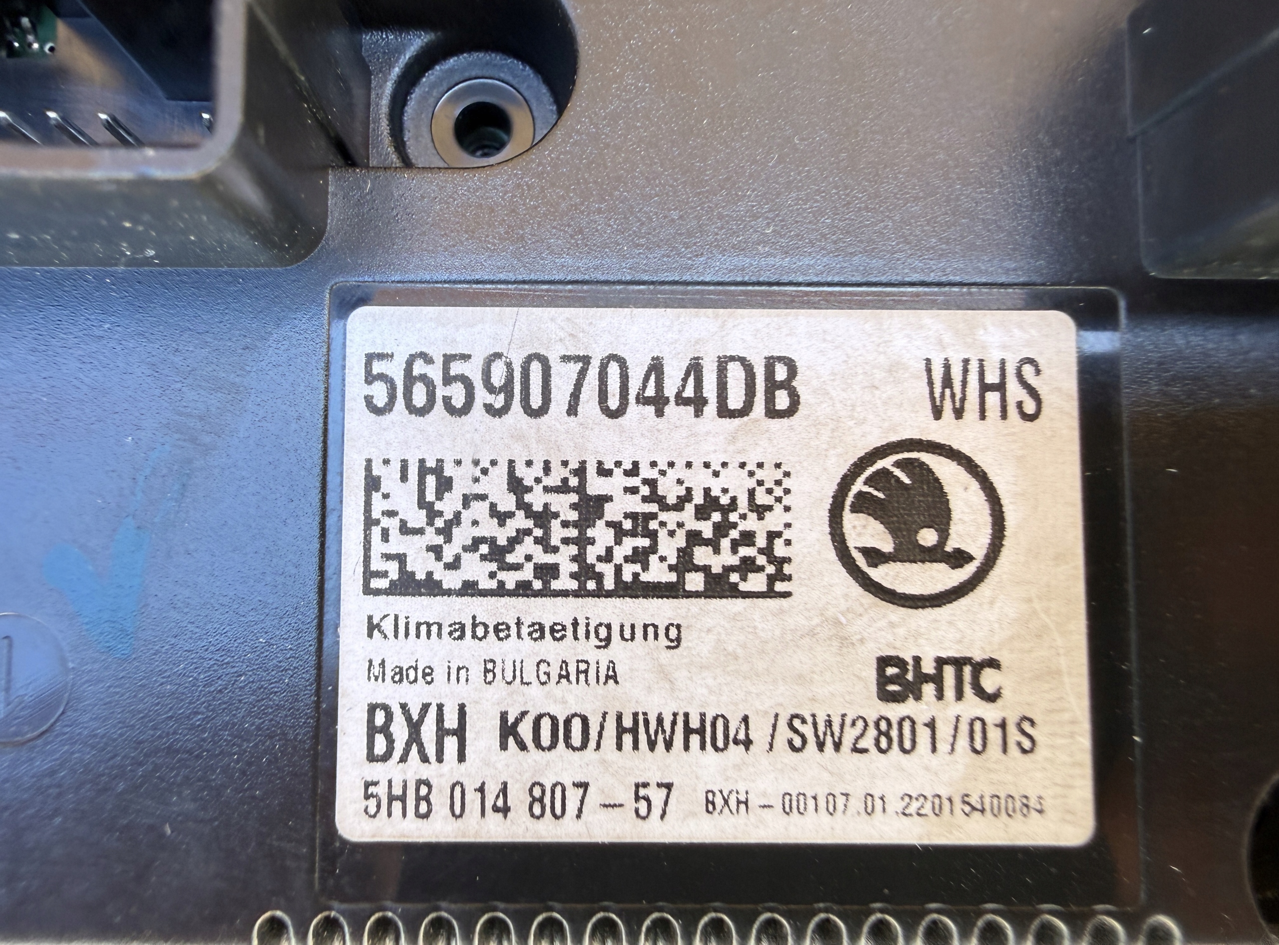 Unite commande clima 565907044DB SKODA KODIAQ Comme Neuf ORYGNIAL