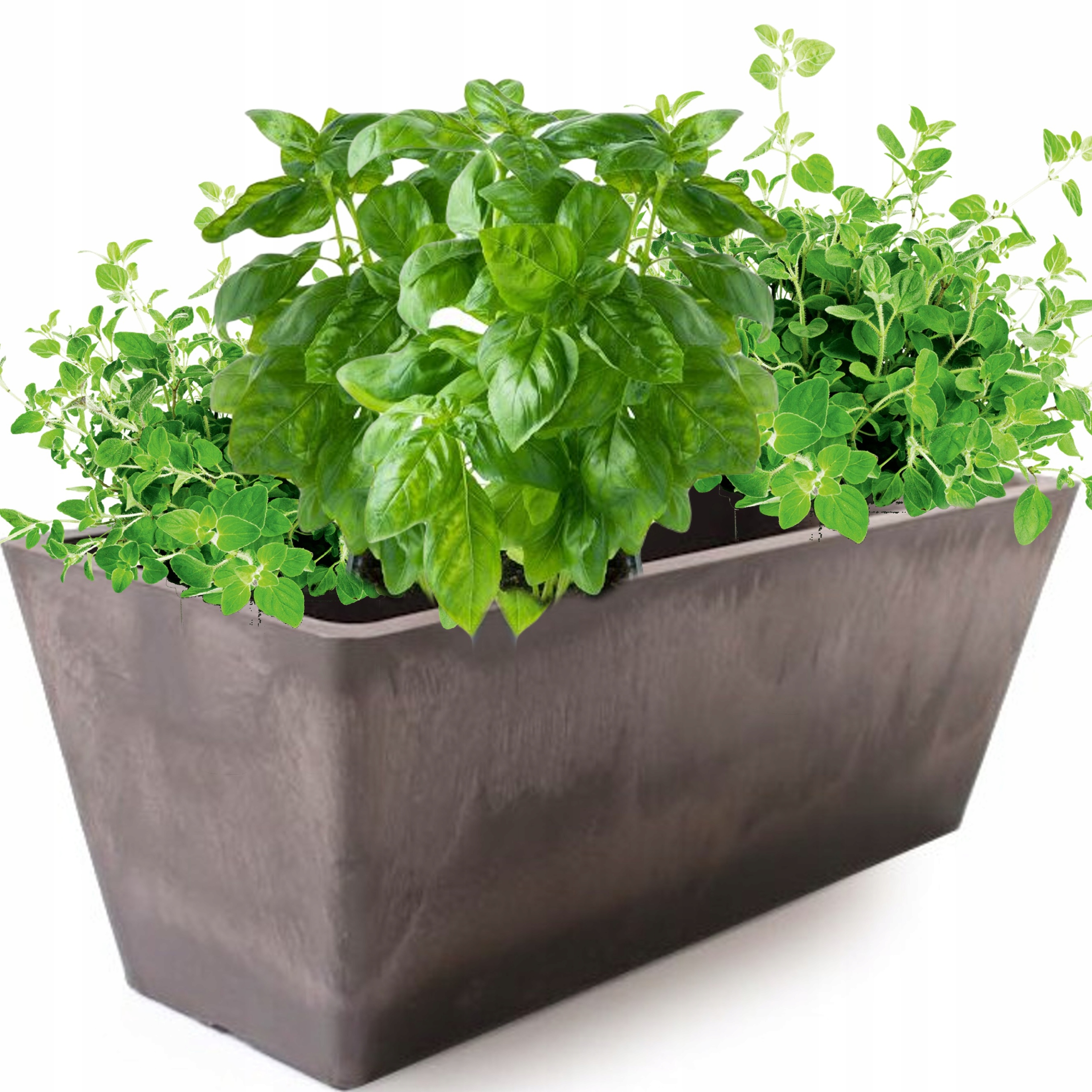 Osłonka prostokątna na kwiaty zioła doniczka brązowa można pisać kredą matt