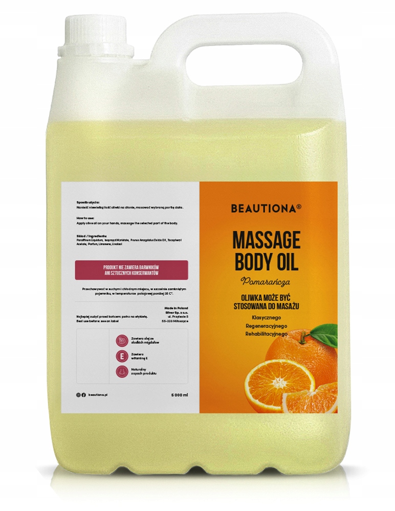 Olivový Olej Na Masáž Těla Obličeje Pomerančový Hydratační Relaxační Olej 5 L