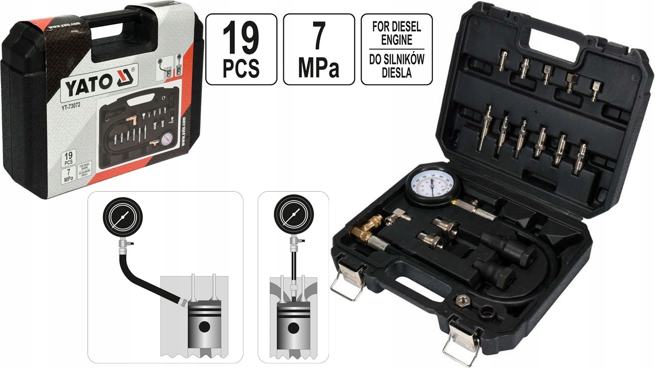 YATO MIERNIK CISNIENIA SPREZANIA DIESEL YT 73072