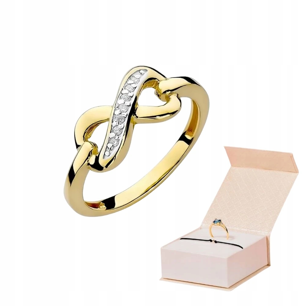 Prstýnek S Diamanty 0,04 ct 585 Propletený Zlatý Náramek