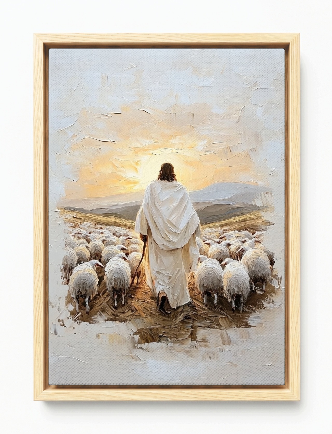 Obraz Rám Americký Box Náboženství Víra Ježíš Kristus Ovce Pastýř 80x120