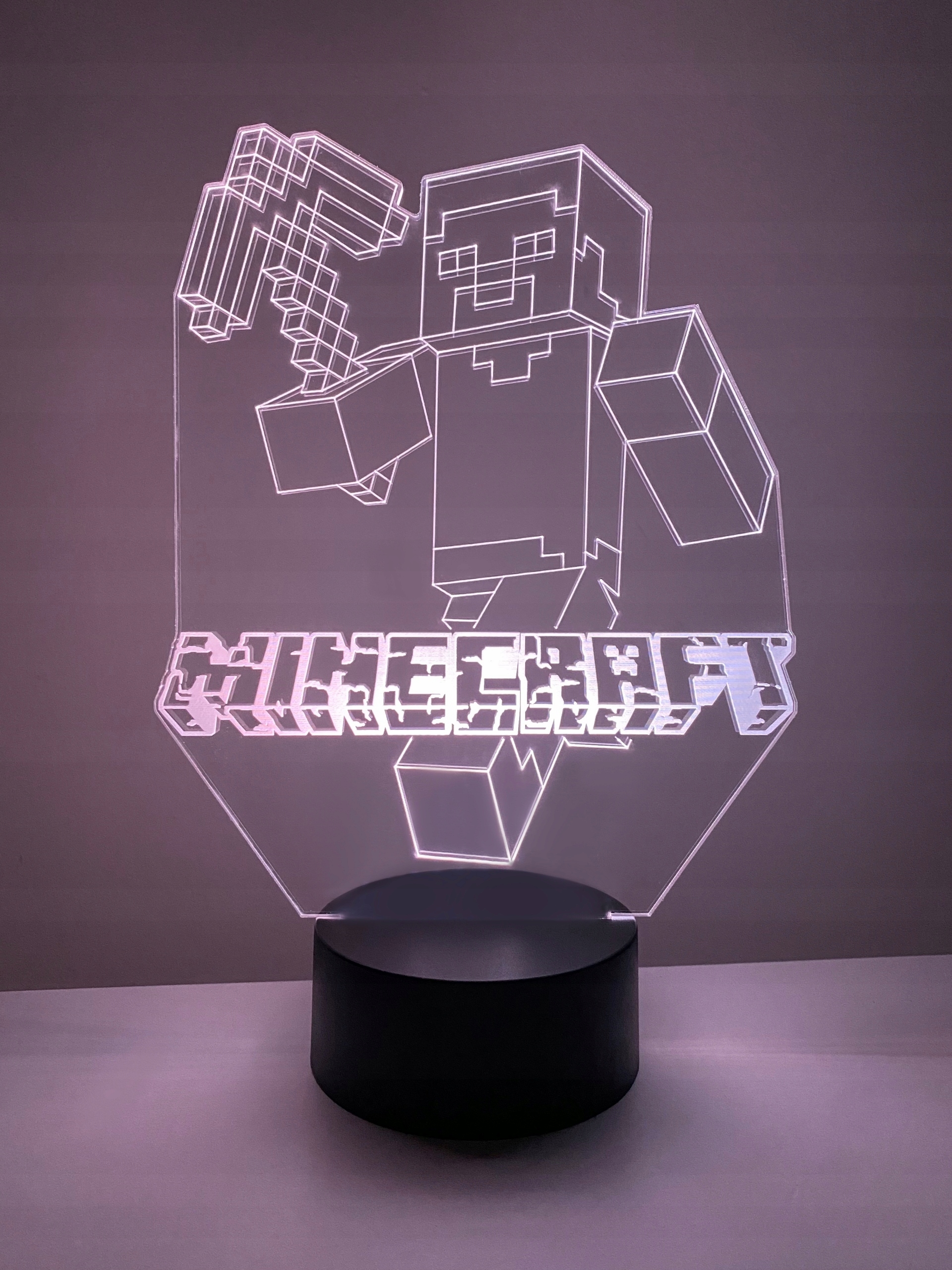 XL Lampka Nocna LED 3D Minecraft Steve 16 kolorów + Pilot Marka inna