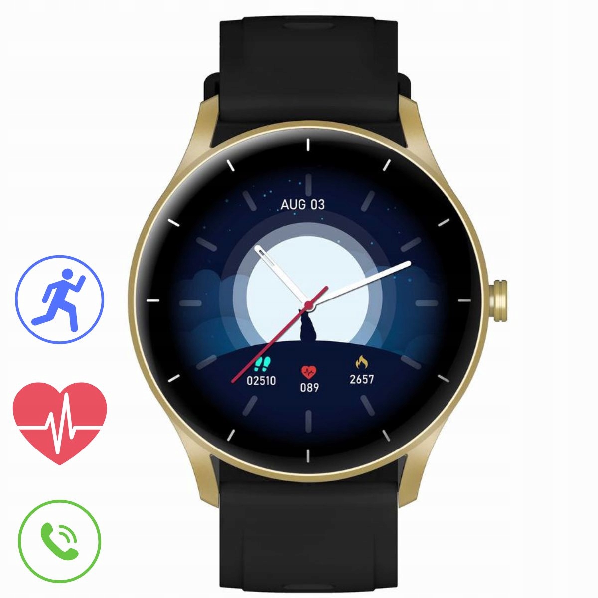 Gravity GT2-3 černo-zlaté chytré hodinky s funkcí hovoru