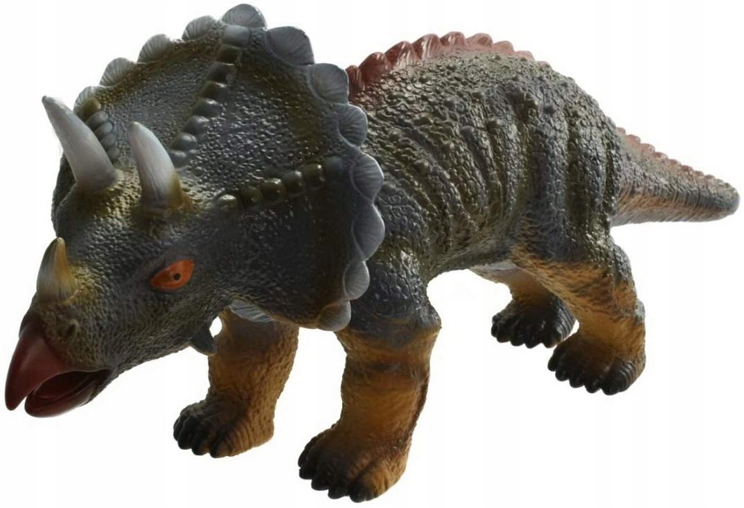 Duży Dinozaur Ryczy Triceratops Gumowa z Dźwiękiem