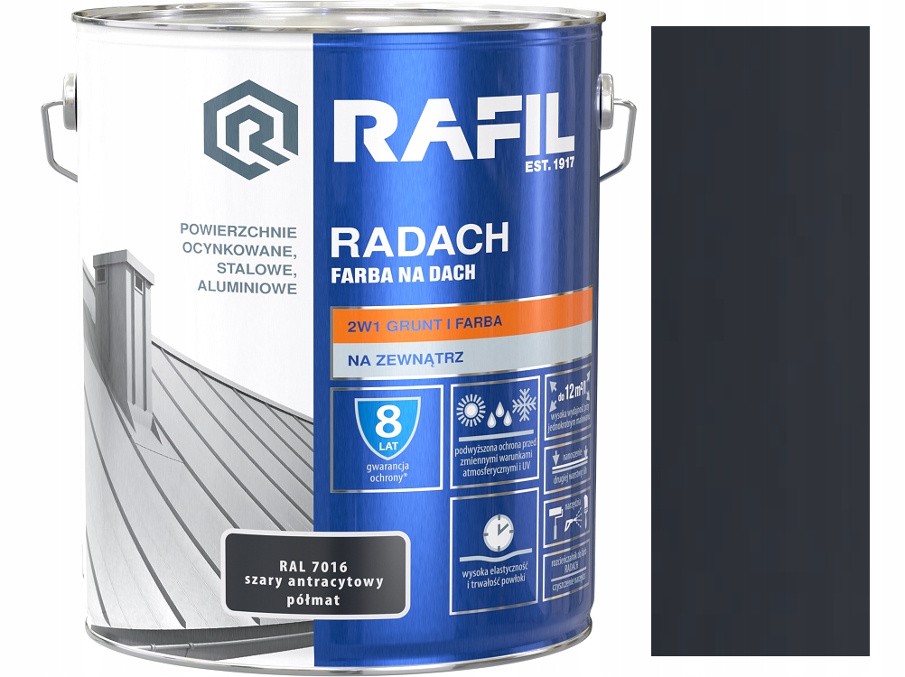 RAFIL RADACH ANTRACYT SZARY PÓŁMAT 7016 10L