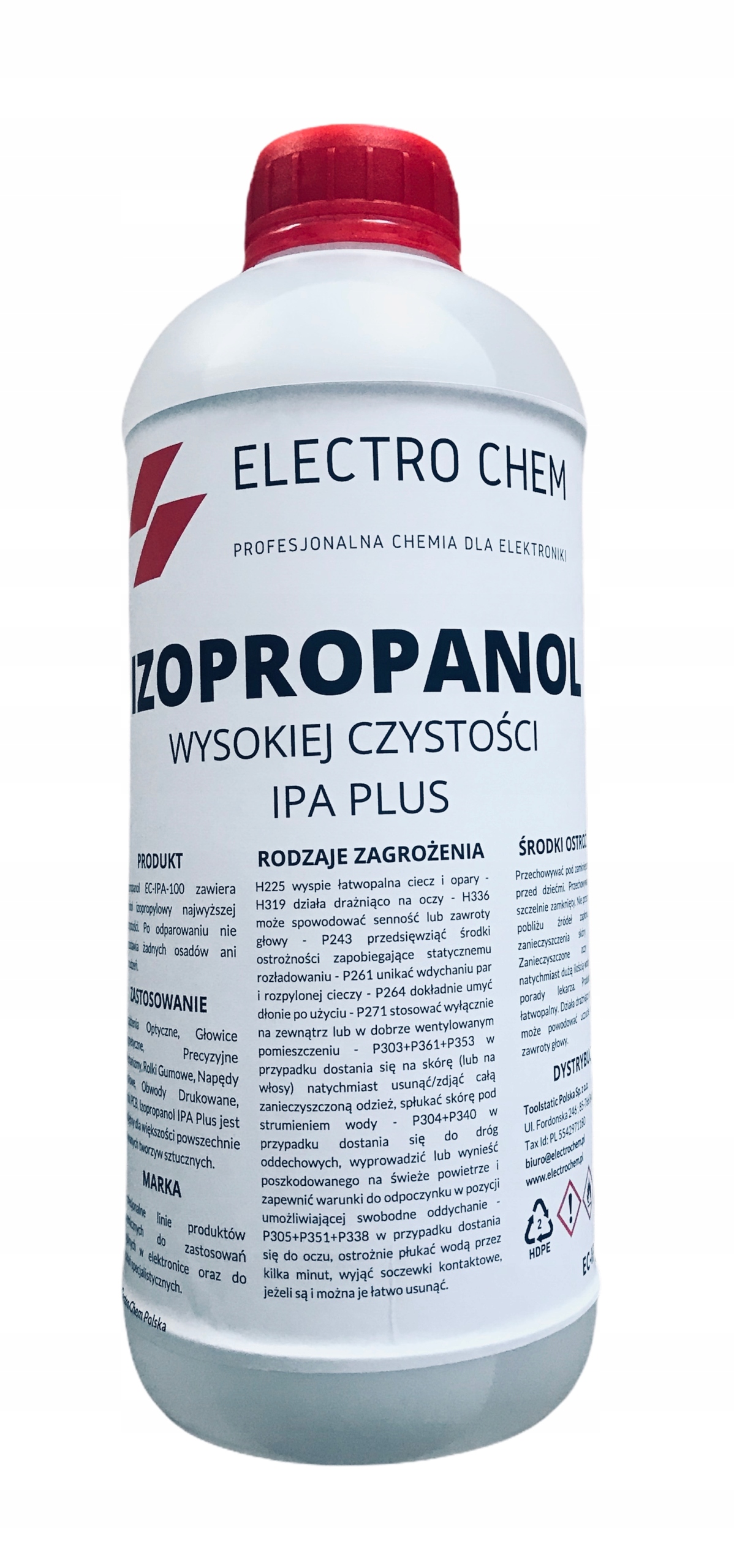 ALKOHOL IZOPROPYLOWY IZOPROPANOL IPA 100% PLUS 1L