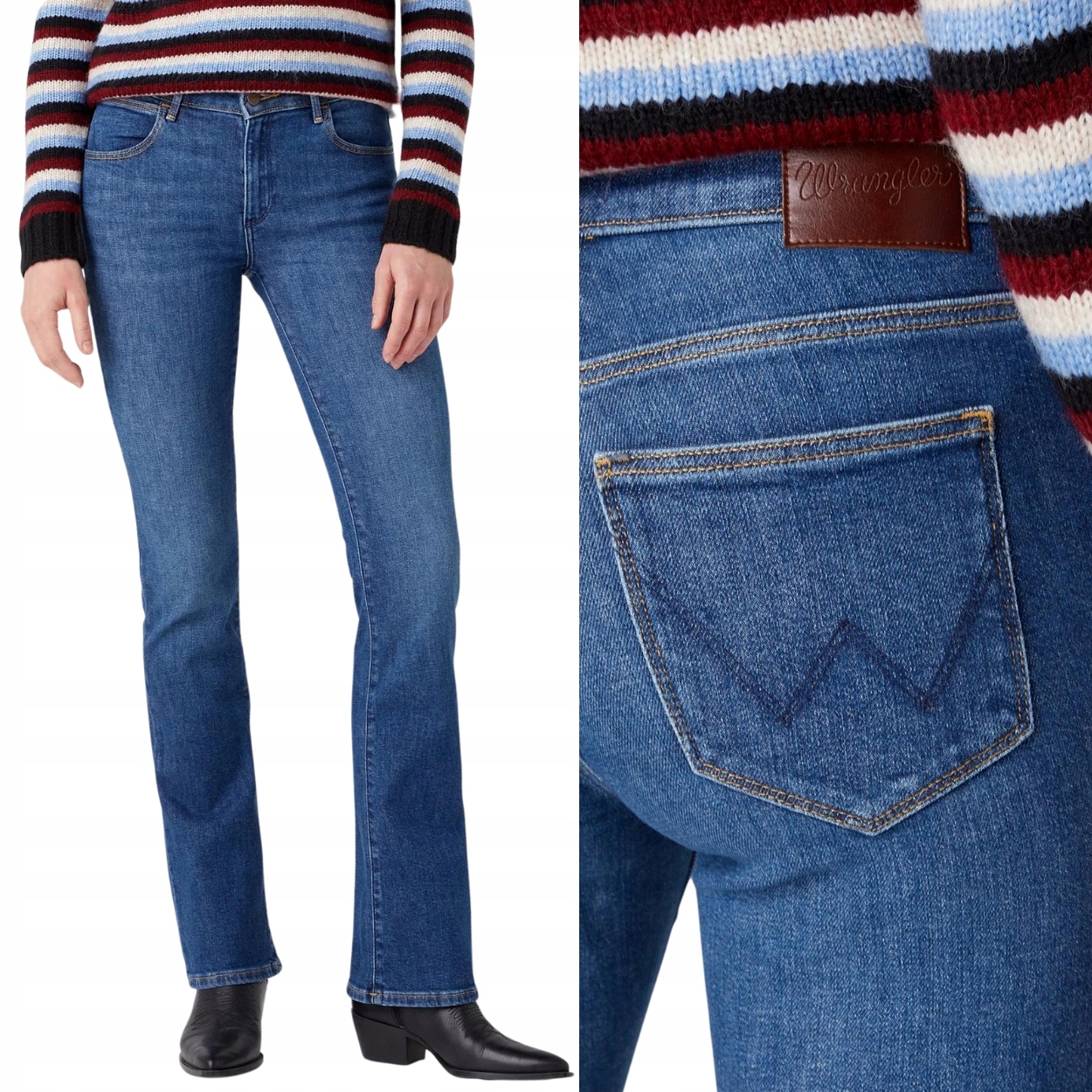 Wrangler Bootcut Rita Džins rozšiřitelné dámské džínové kalhoty W26 L32
