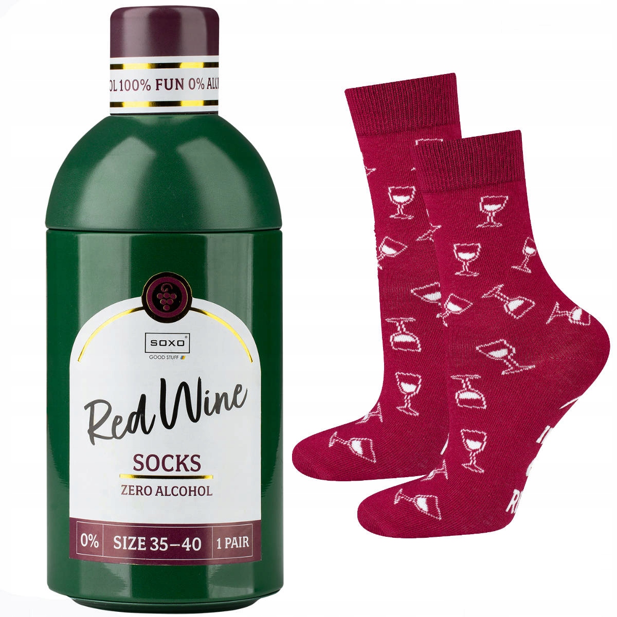

kolorowe Skarpety w Butelce red wine