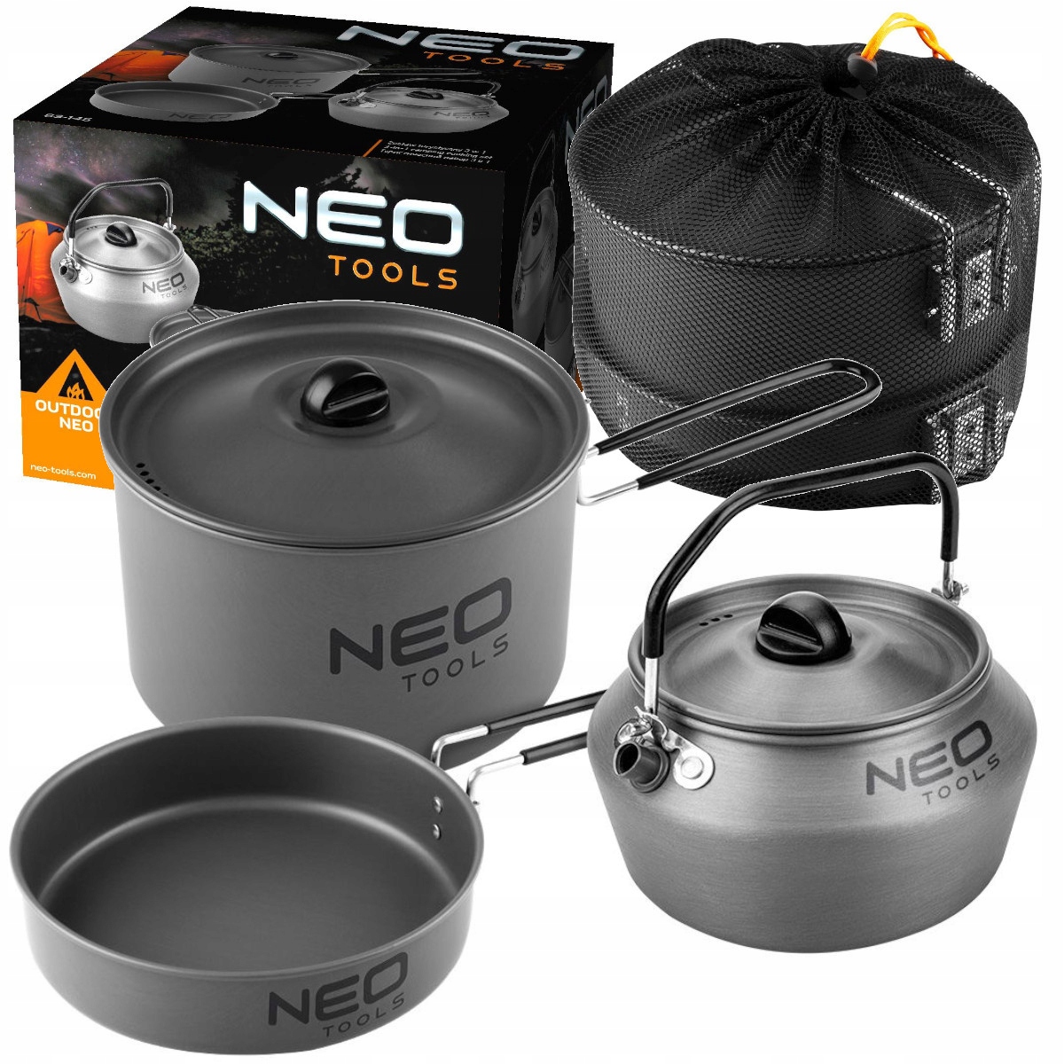 Naczynia Turystyczne Garnek Patelnia Czajnik Na Kemping Neo Tools 63-145