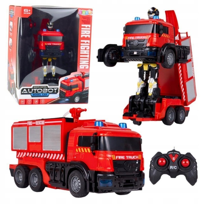 Robot samochód Straż Pożarna 2w1 R/c swiatło woda